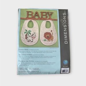 Dimensions Jungle Themed Kimba Bibs Cross Stitch Baby Bib Kit